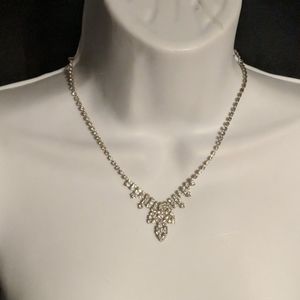 Vintage Rhinestone Drop Necklace